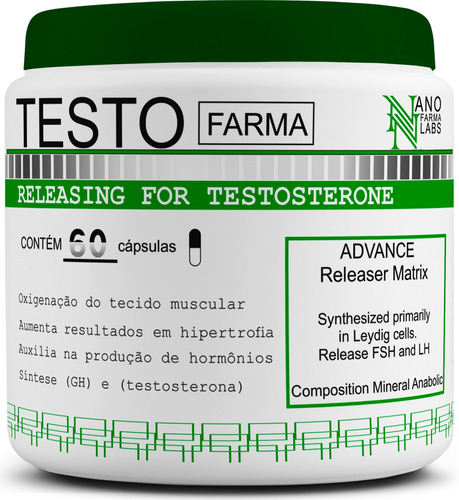 Testo Farma - Pré Hormona Com Fórmula Avançada Sports Nutrition Contendo 2800mg Precursor Testo Time Release - 60 Cápsulas