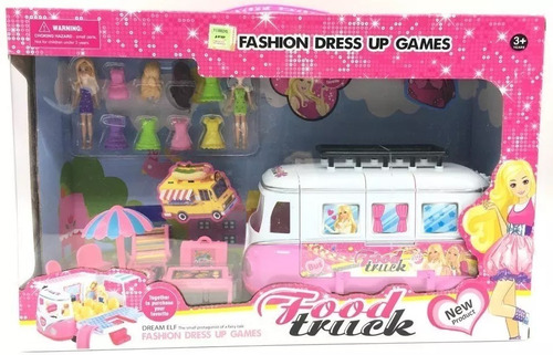 Combi Food Truck Beauty Fashion 2 Muñecas Picnic Tobogan