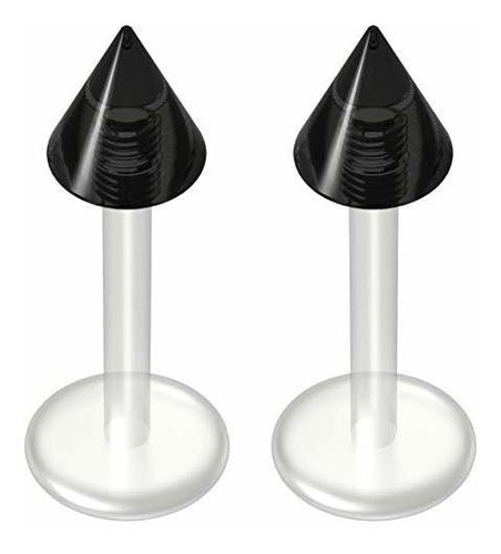 Aros - 2pc Labret 16g Studs Flexible Bioplast Plástico Trans