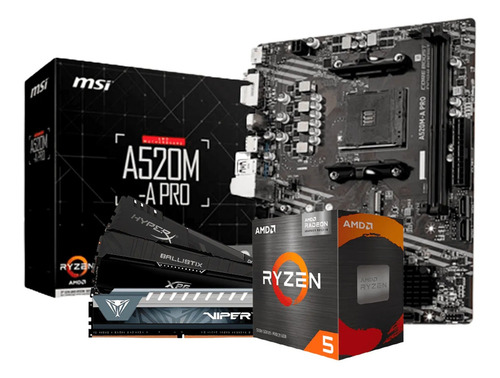 Kit Ryzen 5 5600g Placa Mãe Msi A520m-a Pro 16gb Ram Ddr4