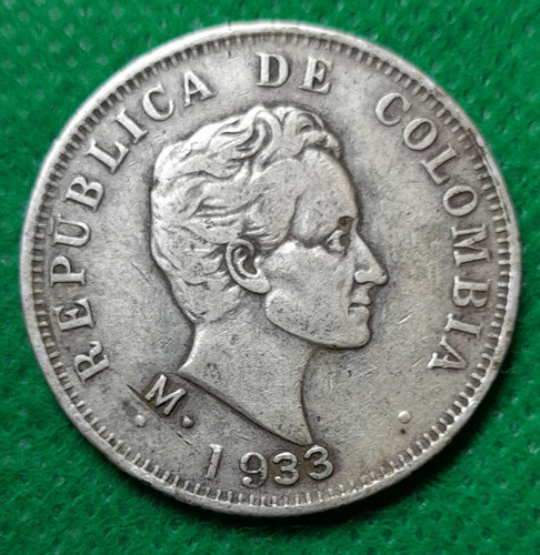 Moneda De 50 Centavos 1933 Plata (medellin) Estado Vf