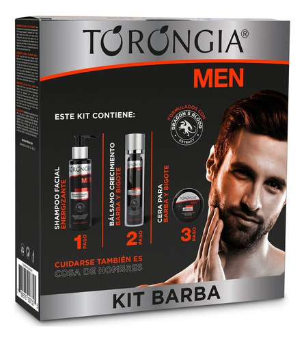 Kit Crecimiento De Barba Y Bigote 3 Pasos Torongia Men