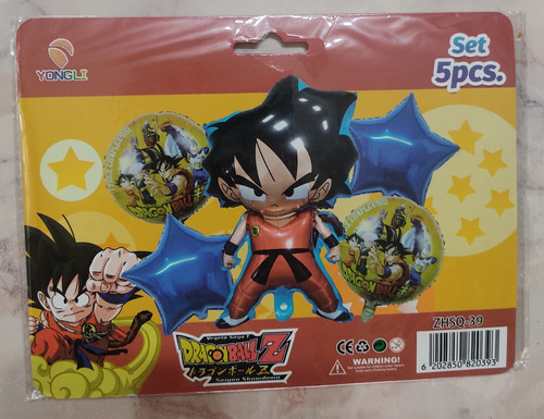 Kits 5 Globos Metálicos De Dragon Ball Z Para Fiesta