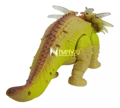 Dinossauro Robô de Brinquedo Dino Triceratops Anda Emite Sons e Luzes - Big  Bag Shop Virtual