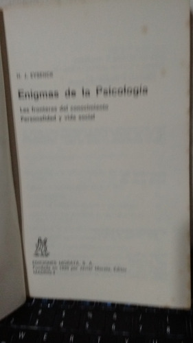 Enigmas De La Psicología H.j. Eysenck