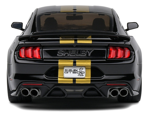 Miniatura Ford Mustang Shelby Gt500-h (Hertz) 2023 Preto 1:18 Solido