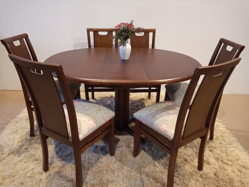 Juego De Comedor En Madera, Mesa Extensible 6 Sillas