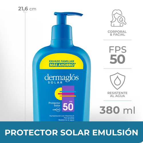 Dermaglós Solar FPS 50 Emulsión 380 mL