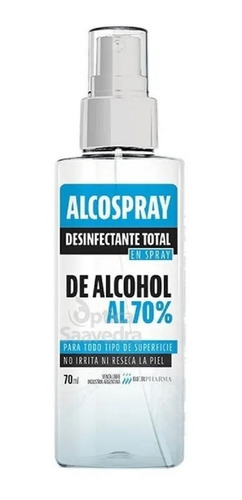 Imagen 1 de 1 de Alcospray 70ml Desinfectante Total En Spray De Alcohol 70%