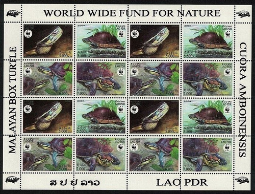 Fauna Wwf - Tortuga De Caja - Laos 2004 - Hojita Mint