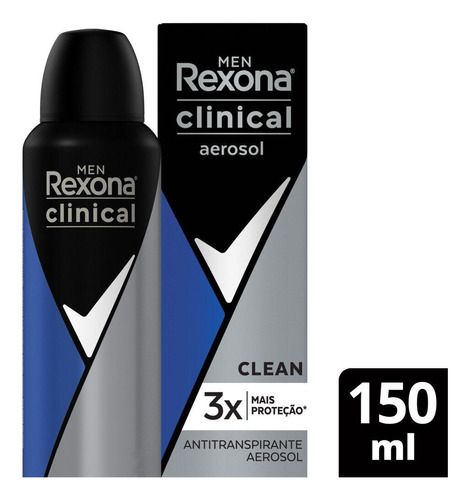 Desodorante Rexona Men Clinical Antitranspirante Clean 150ml