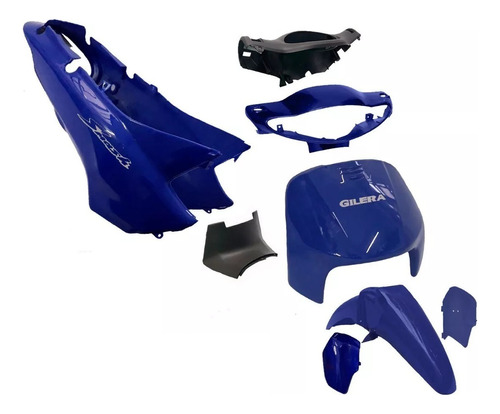 Kit Plasticos Carenado Gilera Smash  Azul 9 Piezas + Calcos