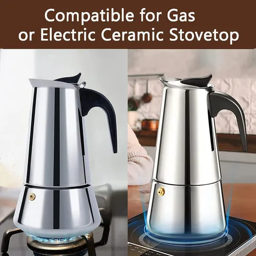 Cafetera, Cafetera Italiana Moka Pot De Acero Inoxidabl...