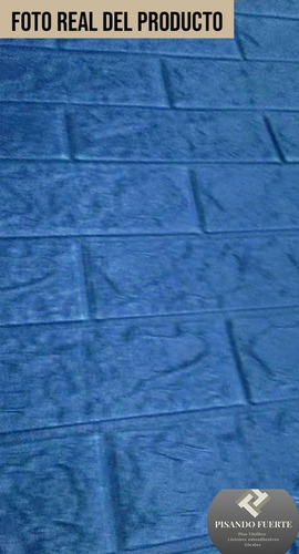 Imagen 5 de 7 de Placa De Pared Autoadhesivo Textura Ladrillo Azul Novedoso