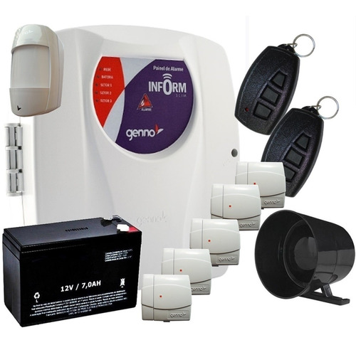 Kit Alarme Residencial Slim 3 Setor Genno Configurado Home 3