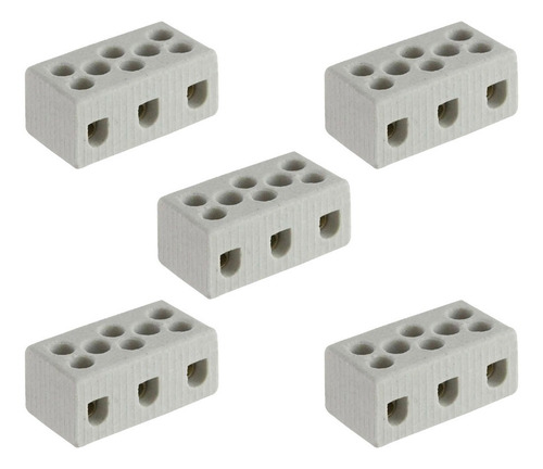 Kit 5 Conector Chuveiro Porcelana Tripolar 16mm ² 68a 600v