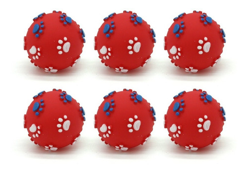 Balones Con Huellas Para Perros (combo De 6)