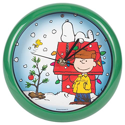 Peanuts Dog House Plays Carols Snowy Blue 8 X 8 Reloj D...