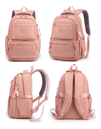 Mochilas Portátil Mochila Impermeable Bolsa Escolar Multifuncional Color Negro
