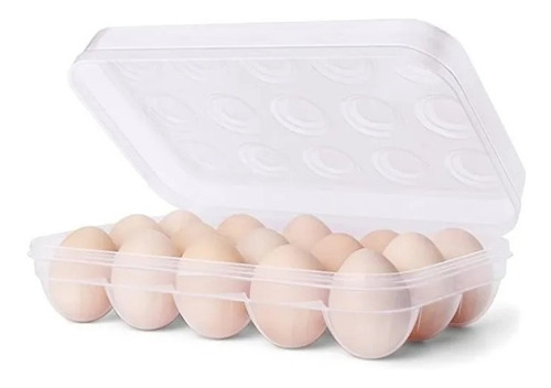 Huevera Organizador De Huevos Bandeja Para 15 Huevos C/ Tapa