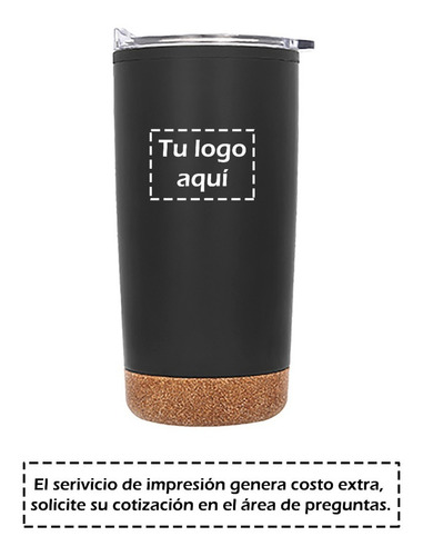 Imagen 5 de 10 de Termo Con Base De Corcho Y Tapa Translucida