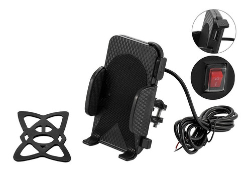 Soporte De Celular Gps Para Moto Con Cargador Usb