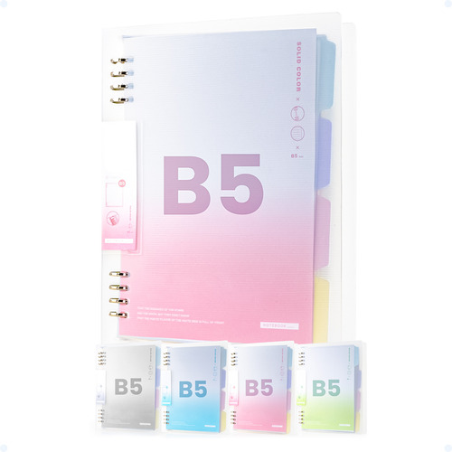Fichário Escolar Transparente Caderno 8 Argolas Pautado B5 Cor Rosa