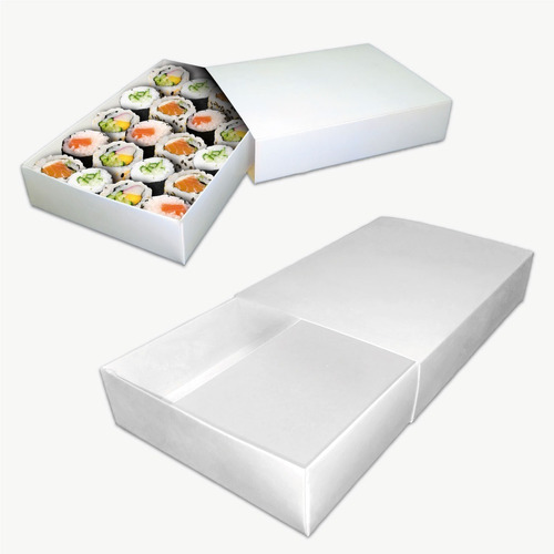 Caja Para Sushi Tipo Fosforera Pack X50 Elegantes Solidas