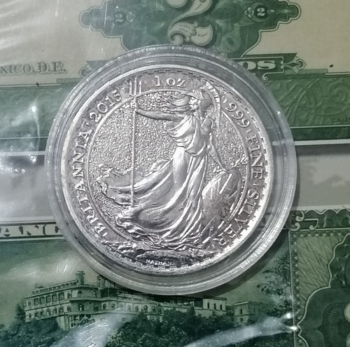 Moneda De 2 Libras Esterlinas 1 Onza De Plata Britannia (Usado)
