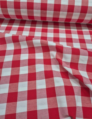Tela Por Metro Escoces Algodón Y Poliéster 1.5m X60m Verde Y Blanco / Rojo Y Blanco Cuadros