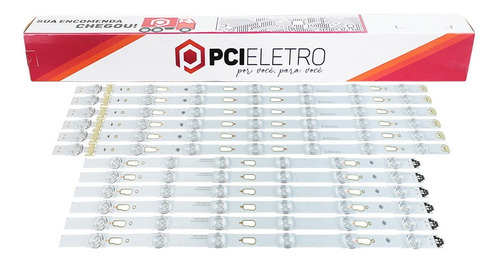 Kit 12 Barras Compatível Com Un50Ku6000 Un50Mu6100G Ku-50Un Televisão 50 Polegadas Pci Eletroparts