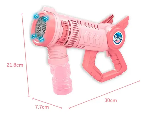 AQXONG Pistola De Burbujas De 12 Agujeros Con Luz LED - Máquina Automática Que Genera 4000+ Burbujas Por Minuto Para Niños