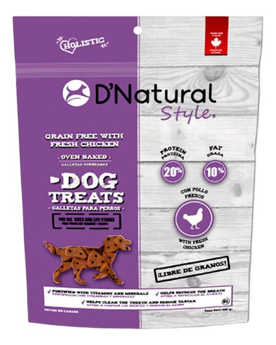 Snack De Perro Libre De Granos Pollo D'natural 400gr