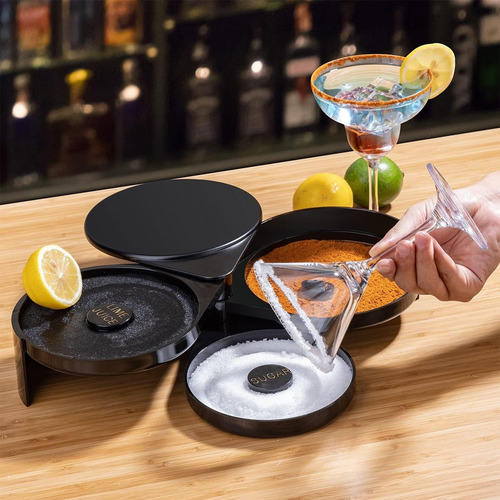 Escarchador De Vasos Orillador Copas Set Bartender 3 Bandeja