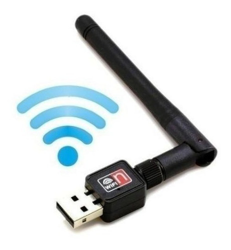 Imagen 2 de 4 de Adaptador Receptor De Wifi Usb 2.0 Con Antena 300 Mbps