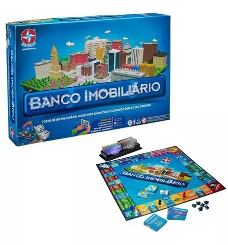 Banco Imobiliário Kit Super Jogo de Tabuleiro Clássico Tradicional