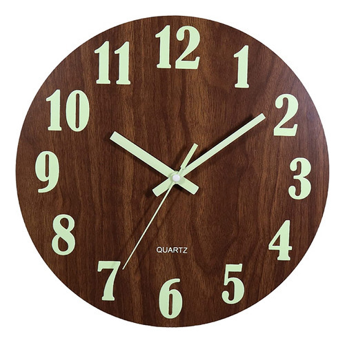 Reloj De Pared Luminoso, Cocina Silenciosa De Madera De 12 P