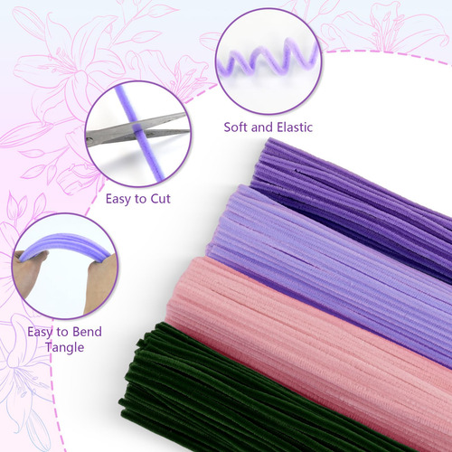 400 Limpiapipas For Manualidades, 4 Colores Surtidos,