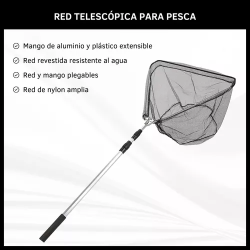 Red De Pesca Telescopica Mango Aluminio Plegable Extensible