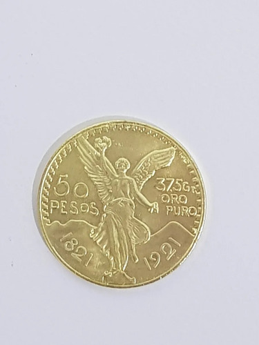 Réplica Centenario Mex 1821-1921 Color Oro 37mm Con Capsula