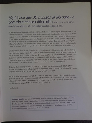 30 Minutos Al Día Para Un Corazón Sano - Reader's Digest (Usado)