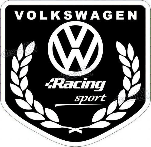 Adesivo Volkswagen Racing Sport Resinado Res06 Cor Preto