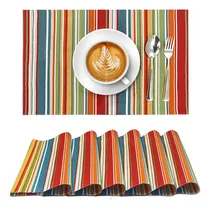 Comprar Manteles Individuales Para Mesa De Comedor. Juego De 6 Manteles Individuales Tejidos De Algodón De 33x45cm