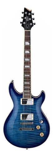Guitarra eléctrica Cort M Series M600 double-cutaway de tilo bright blue con diapasón de palo de rosa