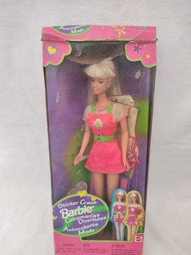 Barbie Stiker Crazy Calcomanias Divertid Vintage Mattel (Usado)