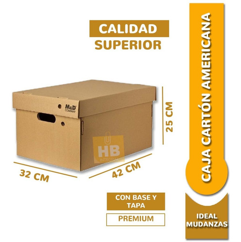 Imagen 2 de 8 de Caja Archivo Carton Americana Reforzada 42x32x25 X10 Oficio
