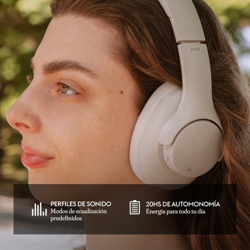Auriculares Bluetooth Vincha Hune Flora Over Ear Inalámbrico Gris