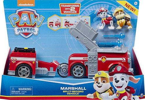 Vehiculo Paw Patrol Marshall Split-second Vehicle
