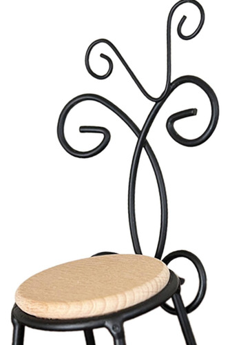 Silla En Miniatura Para Casa De Muñecas, Minimodelo Negro