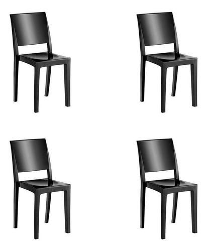Conjunto 4 Cadeiras Hydra Plus Preto